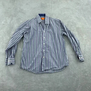 Tallia Mens Striped Button-Up Shirt 16.5" Collar 100% Cotton 4206